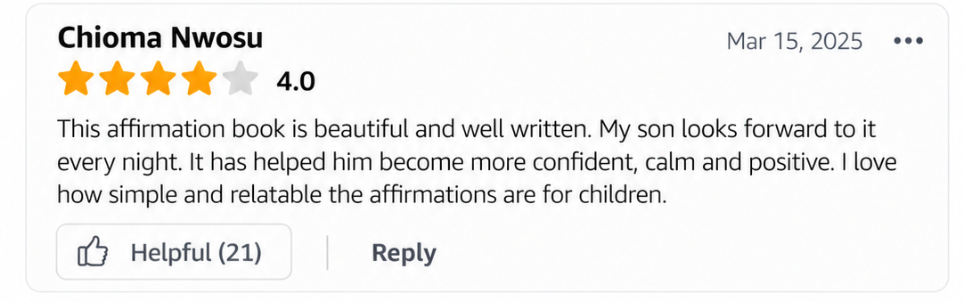 Feedback from a mother using the cards