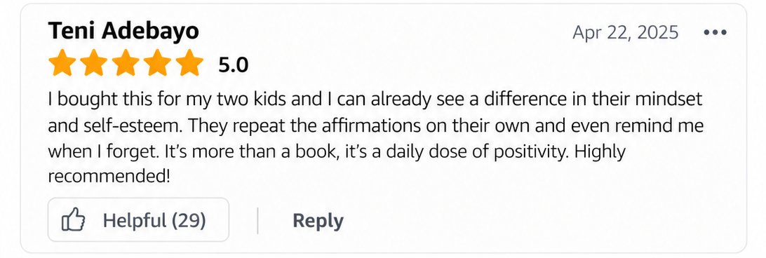 Feedback from a mother using the cards