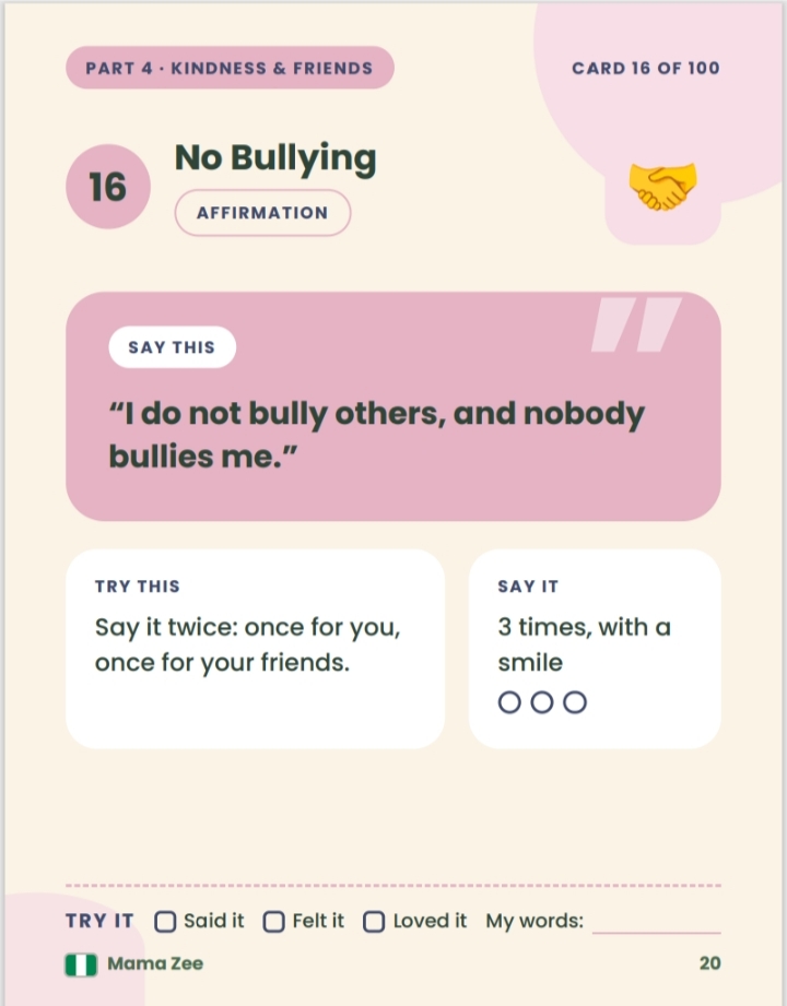 More pages from the affirmation cards