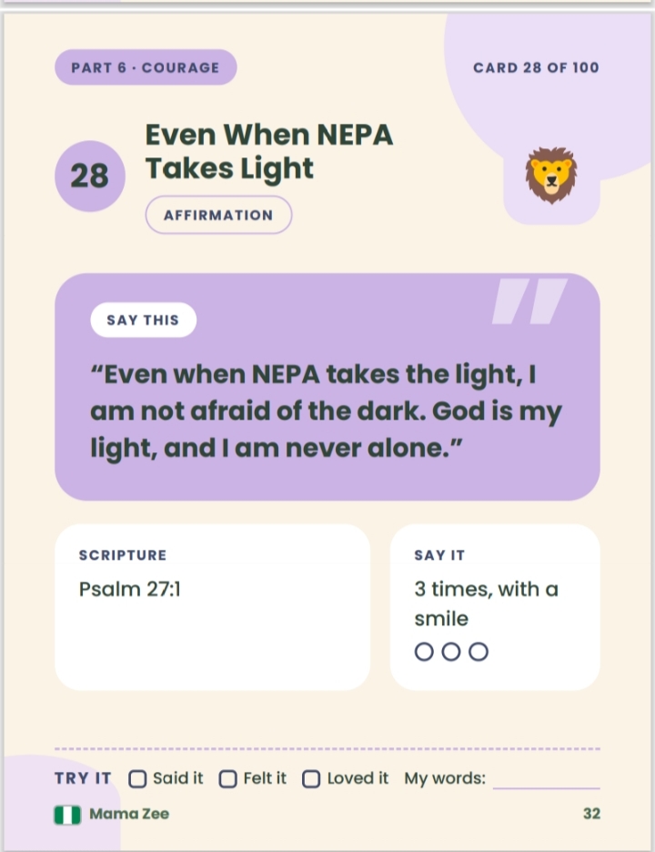 Inside the Little Champion Affirmation Cards